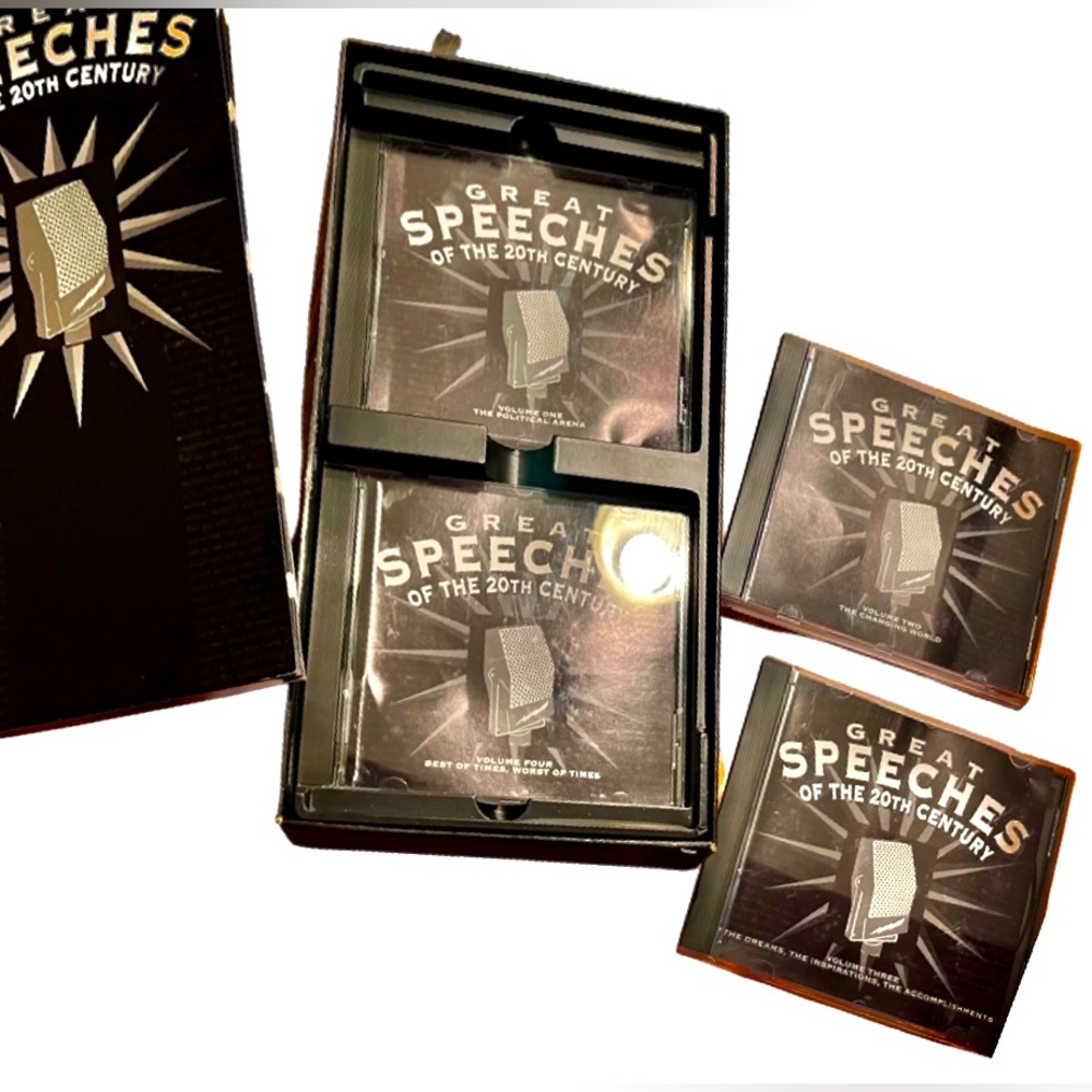 VINTAGE GREAT SPEECHES of the 20 Century 4 Disc Set with Book & Box